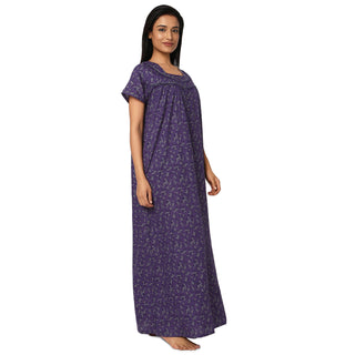 JSS 11087-Cotton Nighty Regular -Purple