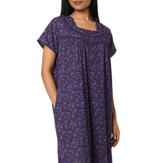 JSS 11087-Cotton Nighty Regular -Purple