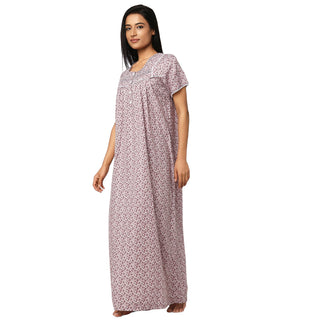 JSS 11090-Cotton Nighty Regular -Brown