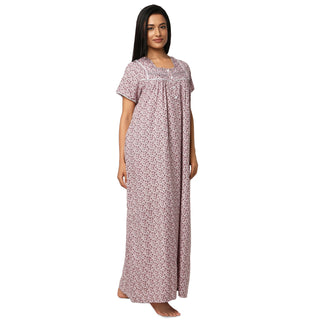 JSS 11090-Cotton Nighty Regular -Brown