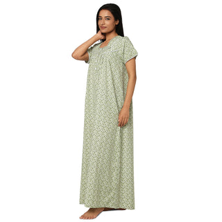JSS 11090-Cotton Nighty Regular -Green