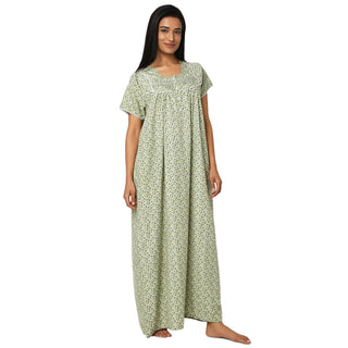JSS 11090-Cotton Nighty Regular -Green