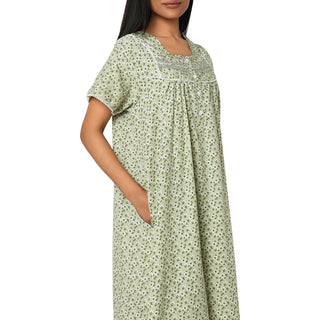 JSS 11090-Cotton Nighty Regular -Green