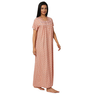 JSS 11090-Cotton Nighty Regular -Peach