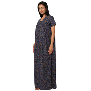 JSS 11092-Cotton Nighty Regular -Blue