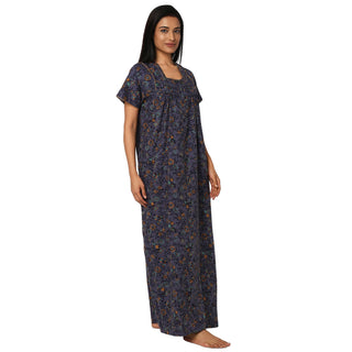 JSS 11092-Cotton Nighty Regular -Blue