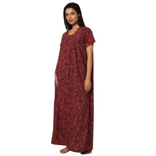 JSS 11092-Cotton Nighty Regular -Maroon