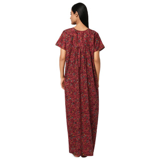 JSS 11092-Cotton Nighty Regular -Maroon
