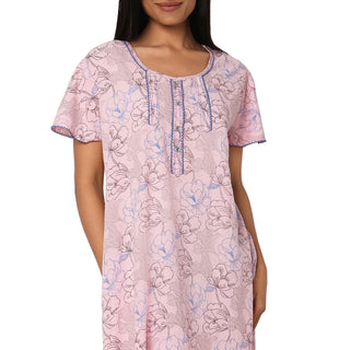 JSS 11093-Cotton Nighty Regular -Pink