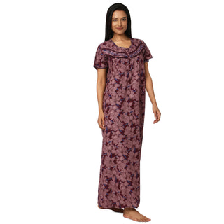 JSS 11099-Cotton Nighty Regular -Brown