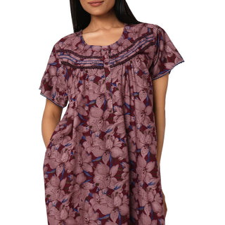 JSS 11099-Cotton Nighty Regular -Brown