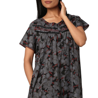 JSS 11099-Cotton Nighty Regular -Grey