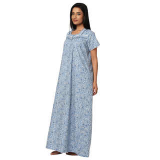 JSS 12003-Cotton Nighty Regular -Blue