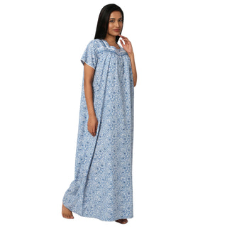 JSS 12003-Cotton Nighty Regular -Blue