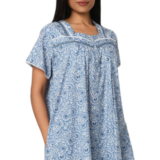 JSS 12003-Cotton Nighty Regular -Blue