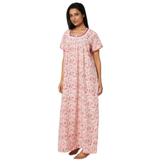 JSS 12006-Cotton Nighty Regular -Red