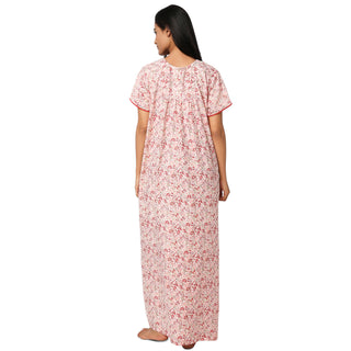JSS 12006-Cotton Nighty Regular -Red