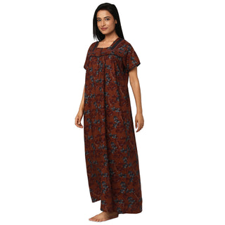 JSS 12009-Cotton Nighty Regular -Brown