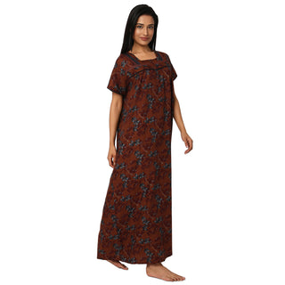 JSS 12009-Cotton Nighty Regular -Brown
