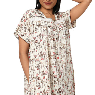 JSS 12013-Cotton Nighty Regular -Pink