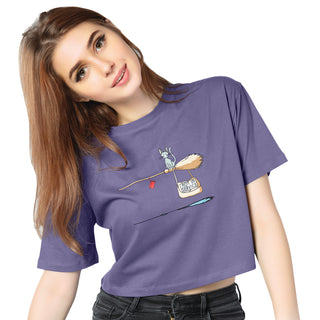 SCT-24023 Cotton Unserviceable Oversized Crooped T-Shirt -Dark Lavender