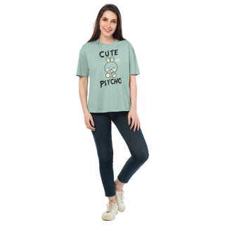 SRF-24078-Cotton-Cutesy Chaos Relaxed Fit T-Shirt-Mint Green