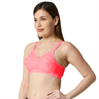 NARI-Cotton Plain Bra Peach