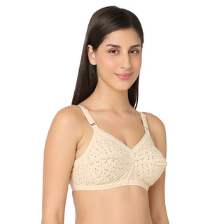 PRIYANKA-Cotton Non Padded Wire Free Full Coverage Bra-Skin