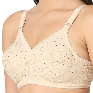 PRIYANKA-Cotton Non Padded Wire Free Full Coverage Bra-Skin