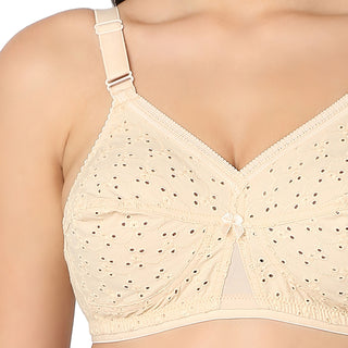 PRIYANKA-Cotton Non Padded Wire Free Full Coverage Bra-Skin