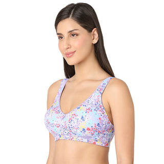 ROSE-16 Cotton Non-Padded Wire Free T-Shirt Bra Lavender