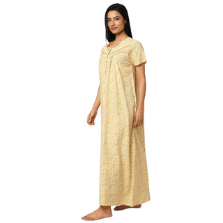 SCK 7002-Cotton Nighty Regular -Yellow