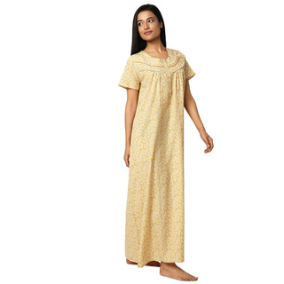 SCK 7002-Cotton Nighty Regular -Yellow