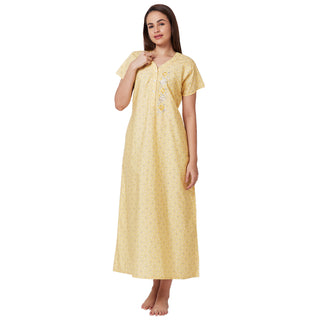 SCR450063-Nighty Cotton Print Regular-Lemon