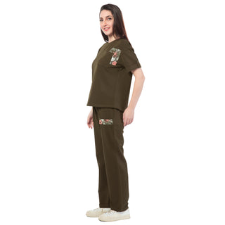 SCS-24048 Looper Green Bloosom CO-ORD SETS Olive