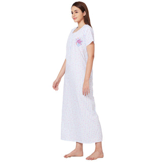 SCS450051-Nighty Cotton Print Regular-Blue