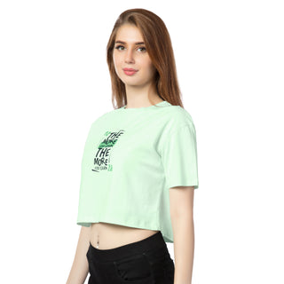 SCT-24026 Looper Learn Earn  CROPPED T-SHIRT Pista Green