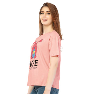 SRF-24103-Cotton-Everyday Attitude Relaxed Fit T-Shirt-Peach