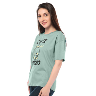 SRF-24078-Cotton-Cutesy Chaos Relaxed Fit T-Shirt-Mint Green