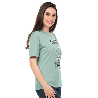 SRF-24078-Cotton-Cutesy Chaos Relaxed Fit T-Shirt-Mint Green