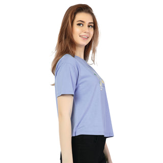 SRF-24095-Cotton-Juicy Orange  Relaxed Fit T-Shirt-Blue