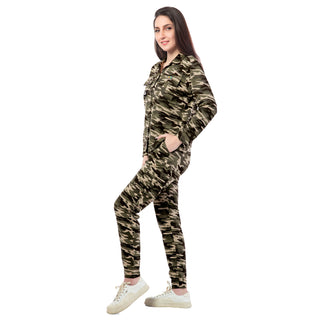 SCS-24002 Cotton Lycra Camo Wild & Free CO-ORD SETS Militery Green