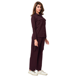 SCS-24058-Looper-Maroon Bliss CO-ORD SET Wine