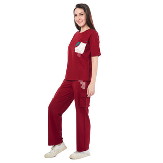 SCS-24039 Looper Rident Red CO-ORD SETS Red