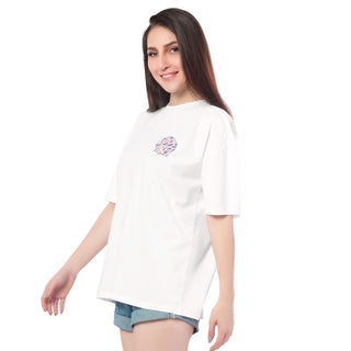 SOT-24063 Cotton Vibe Check Oversized Tees White