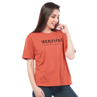 SRF-24066 Cotton Solivagant Spirit  Relaxed Fit T-Shirt Orange