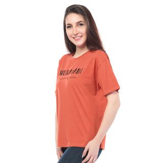 SRF-24066 Cotton Solivagant Spirit  Relaxed Fit T-Shirt Orange