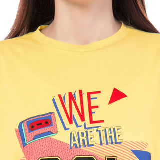 SOT-24067 Cotton The 90s Revival Oversized T-Shirt  Yellow