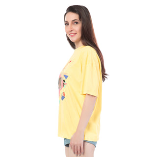 SOT-24067 Cotton The 90s Revival Oversized T-Shirt  Yellow