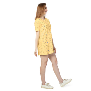 STD-24004 Cotton Purfectly Sunny T-Shirt Dress Yellow